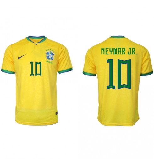 Brazílie Neymar Jr #10 Domácí Dres MS 2022 Krátký Rukáv